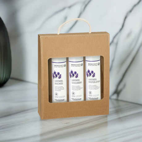 Unterweger Lavendel Geschenkbox – Naturkosmetik mit ätherischem Lavendelöl für entspannende Pflege & beruhigenden Duft