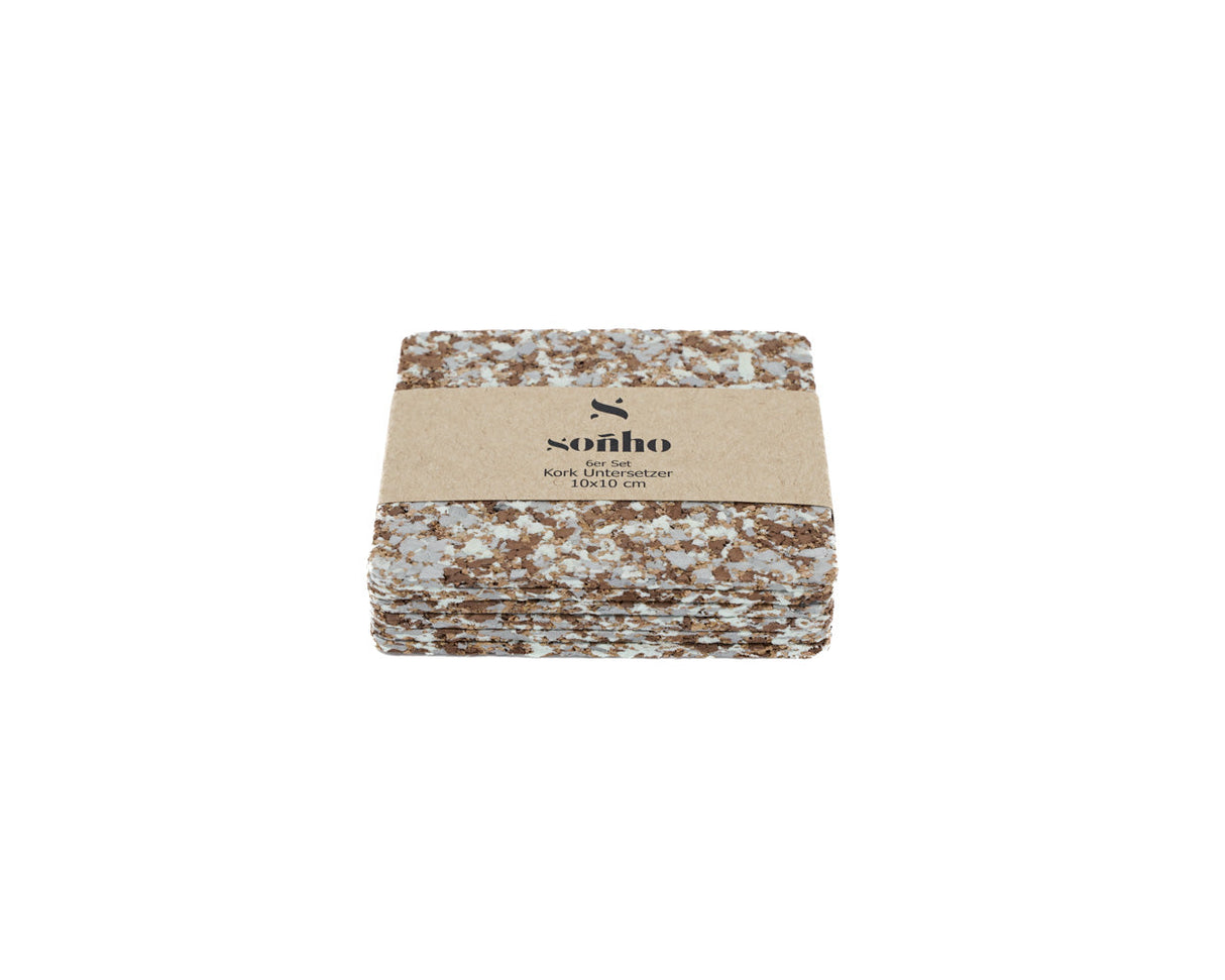 soñho Recife Kork Untersetzer 6er Set beige