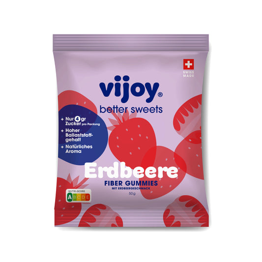 vijoy Fiber Gummies Erdbeere, 50g