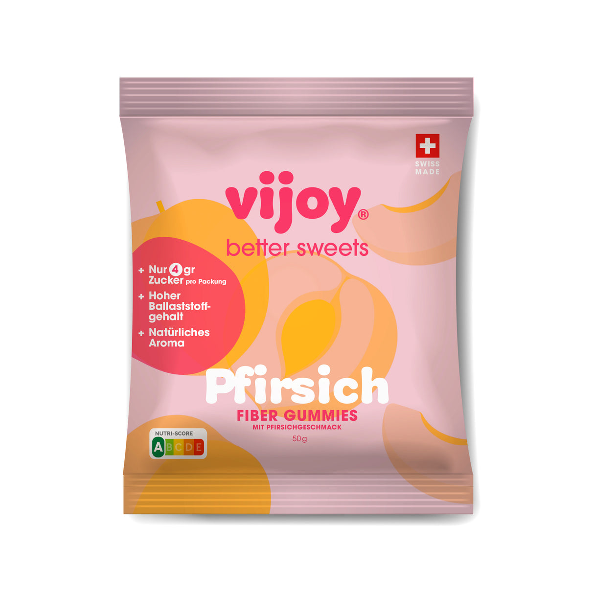 vijoy Fiber Gummies Pfirsich, 50g